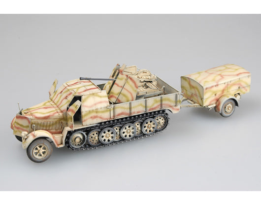 Trumpeter 1/35 Scale German 3.7cm Flak 43 auf Selbstfahrlafette (Sd.Kfz.7/2) w/ Sd.Anhänger 52 01527 Plastic Model Kit NZ Stock