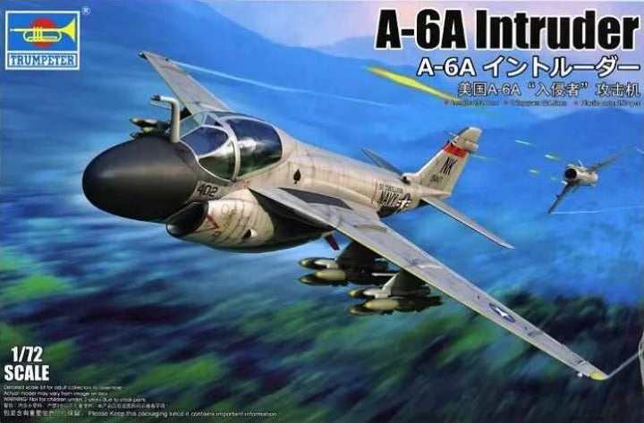 Trumpeter 1/72 Grumman A-6A Intruder US Navy All-Weather Attack Aircraft Plastic Model Kit 01640 NZ Stock