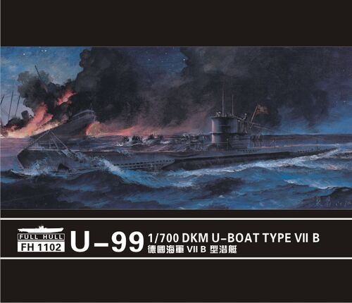FlyHawk Model 1/700 DKM U-Boat Type VII B U-99 Twin Pack FH1102 WWII Submarine Model Kit NZ Stock