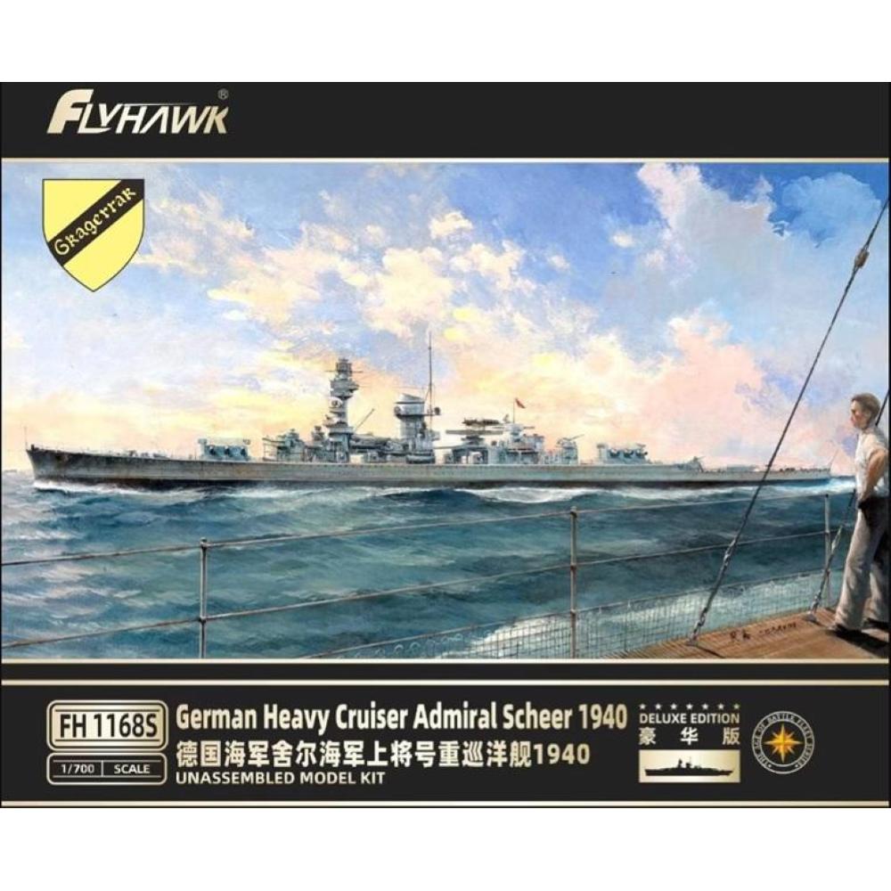 FlyHawk Model 1/700 German Heavy Cruiser Admiral Scheer FH1168 WWII Ship Model Kit NZ Stock