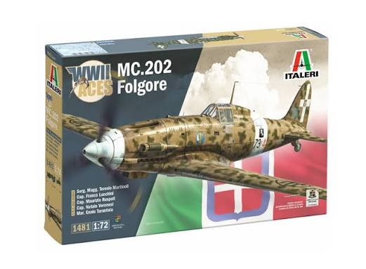 Italeri 1/72 Macchi MC.202 Folgore WWII Aces 1481 Italian Fighter Aircraft 5 Regia Aeronautica Aces Model Kit NZ Stock