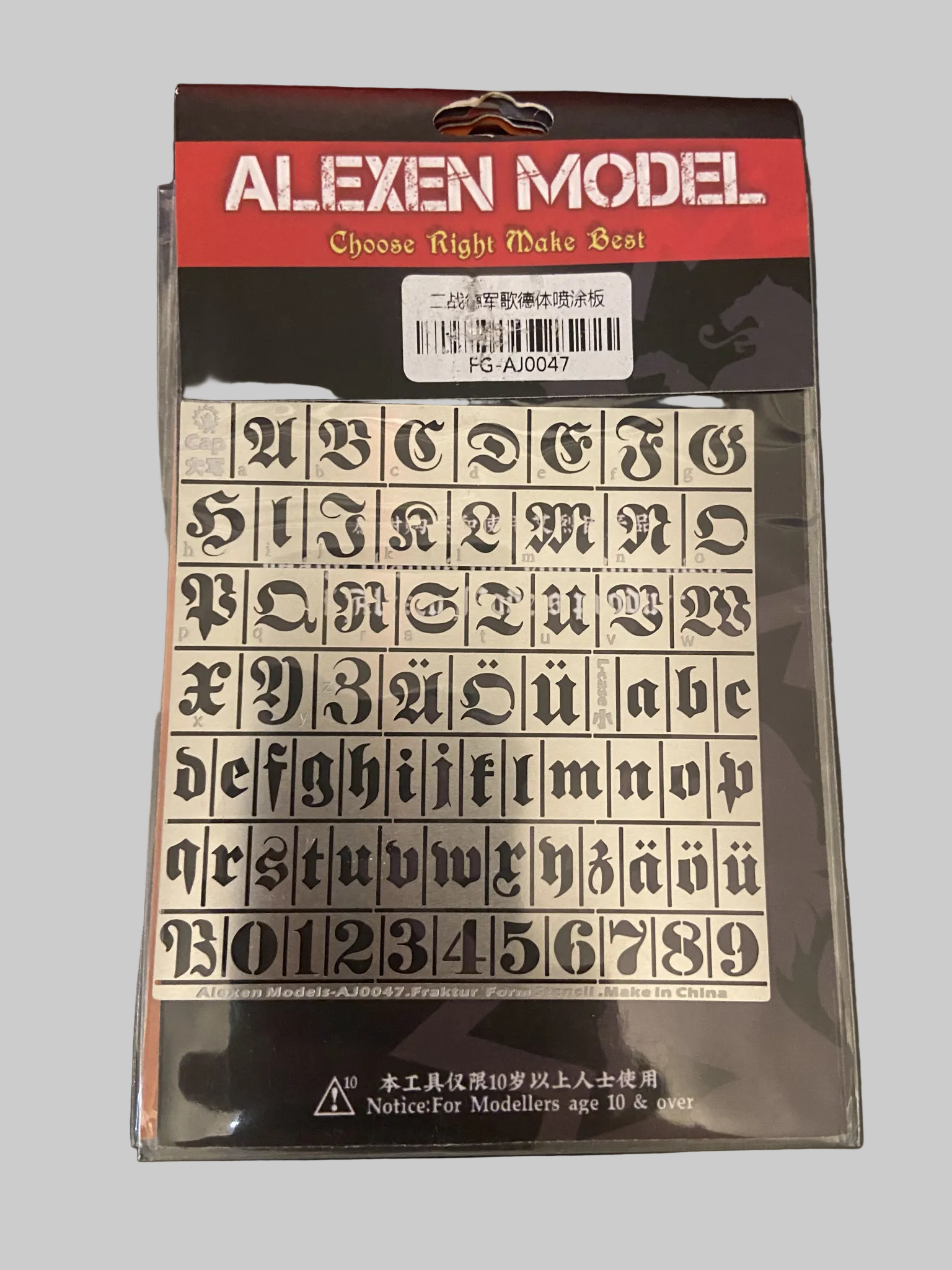 Alexen Model WWII German Letters Stencil Photo-Etched Marking Template FG-AJ0047 NZ Stock