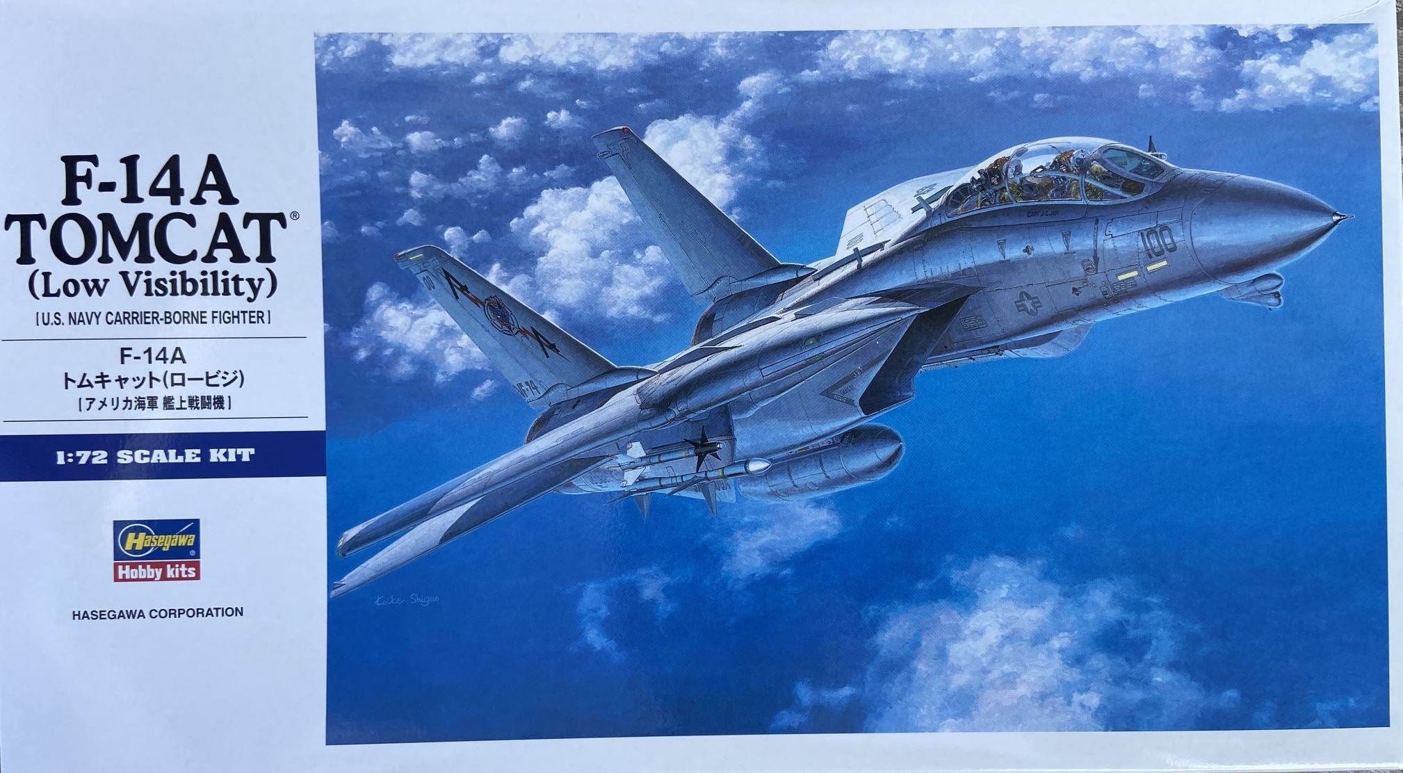 Hasegawa 1/72 Scale F-14A Tomcat Low Visibility U.S. Navy Fighter Plastic Model 00532 NZ Stock
