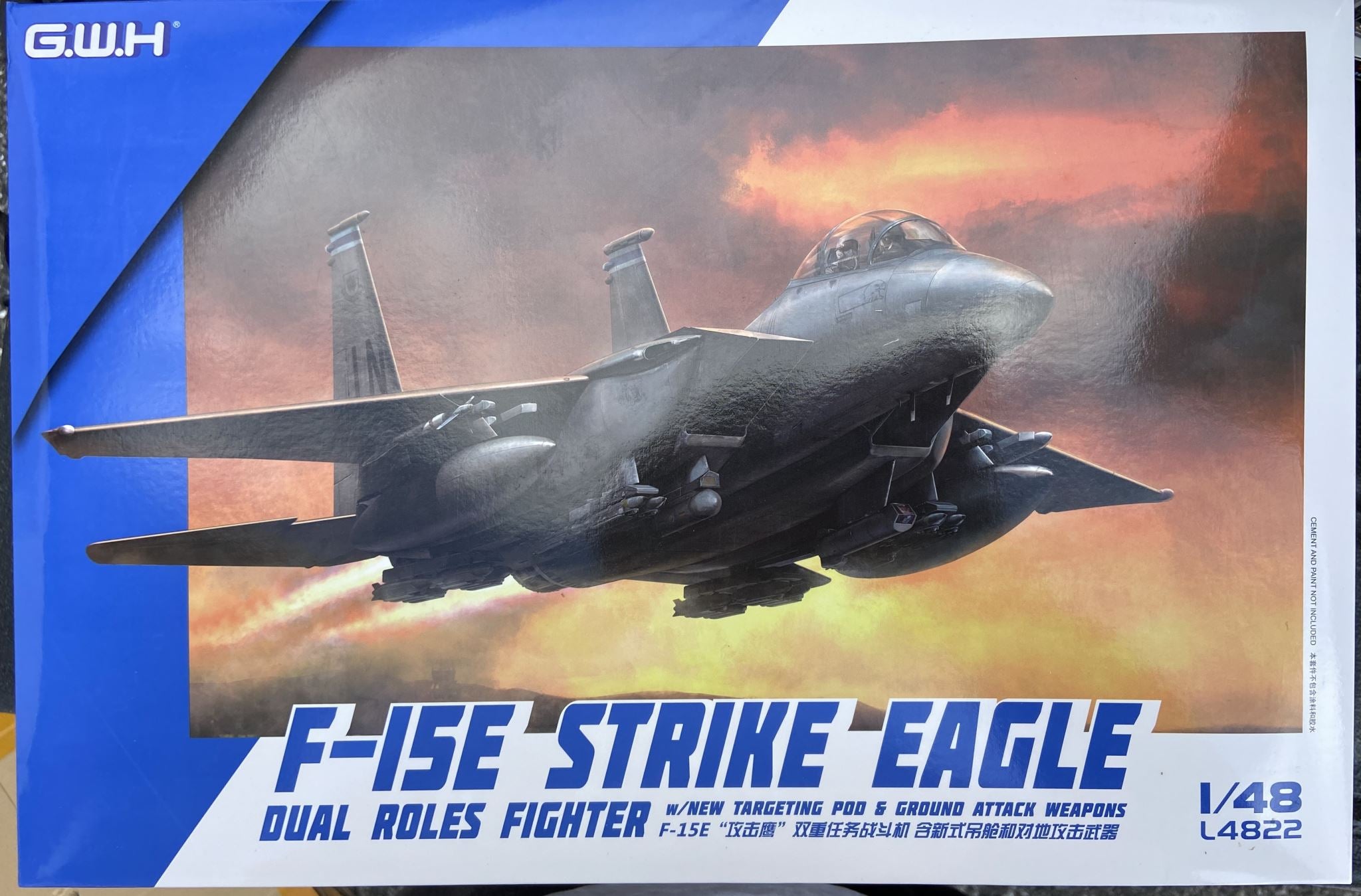 F-15E Strike Eagle Dual Roles Fighter w/New Targeting Pod GWH L4822 1/48