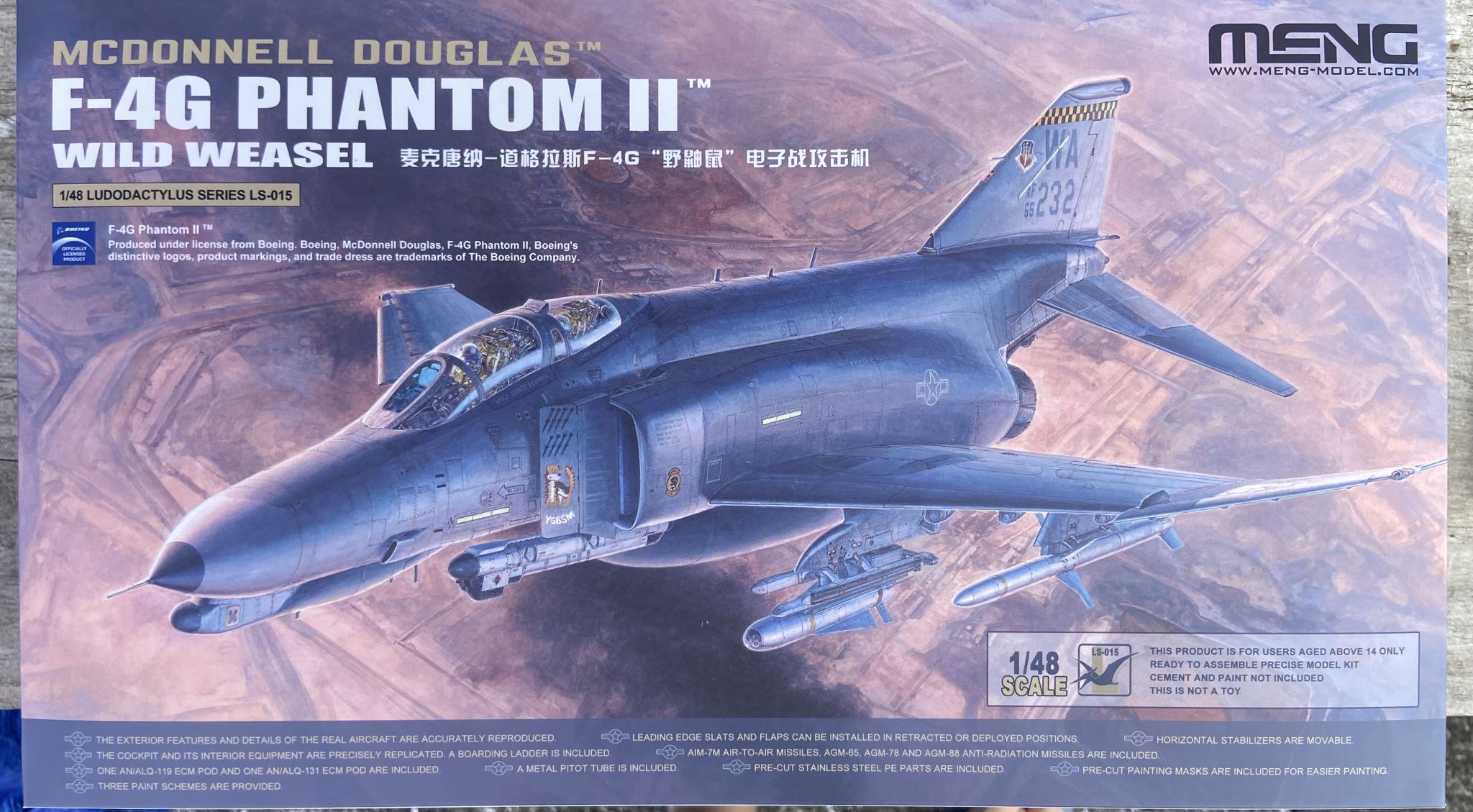 Meng Model 1/48 Scale McDonnell Douglas F-4G Phantom II Wild Weasel LS-015 Plastic Model Kit NZ Stock
