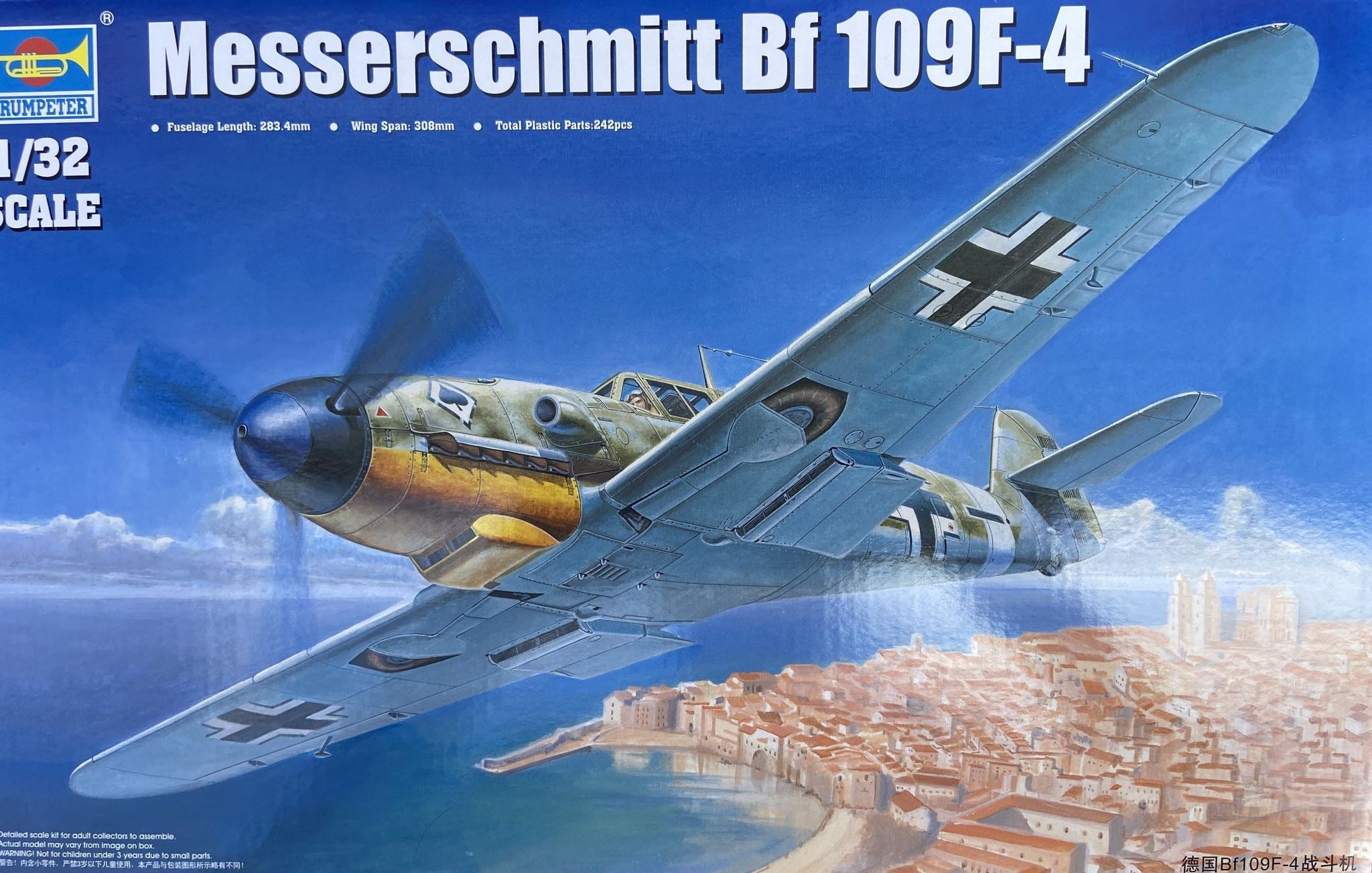 Trumpeter 1/32 Scale Messerschmitt Bf 109F-4 German WWII Fighter Plastic Model Kit 02292 NZ Stock