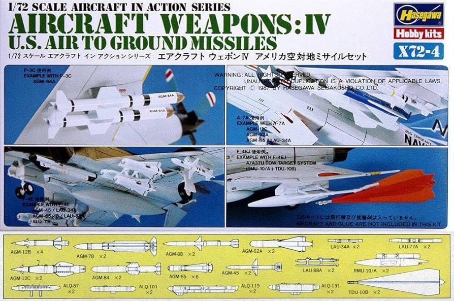 Hasegawa 1/72 Aircraft Weapons: IV – U.S. Air-to-Ground Missiles (No. 35004-400)