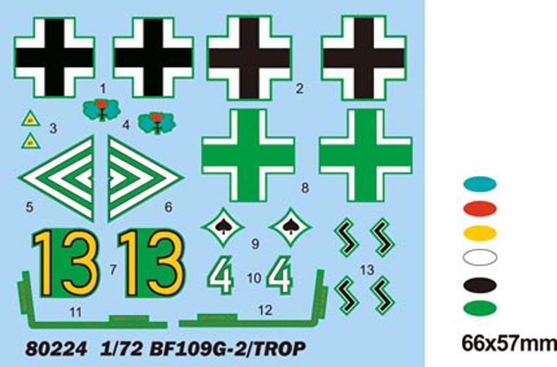 HobbyBoss 1/72 Bf 109G‑2/Trop Easy Assembly Kit – WWII German Fighter (No. 80224)