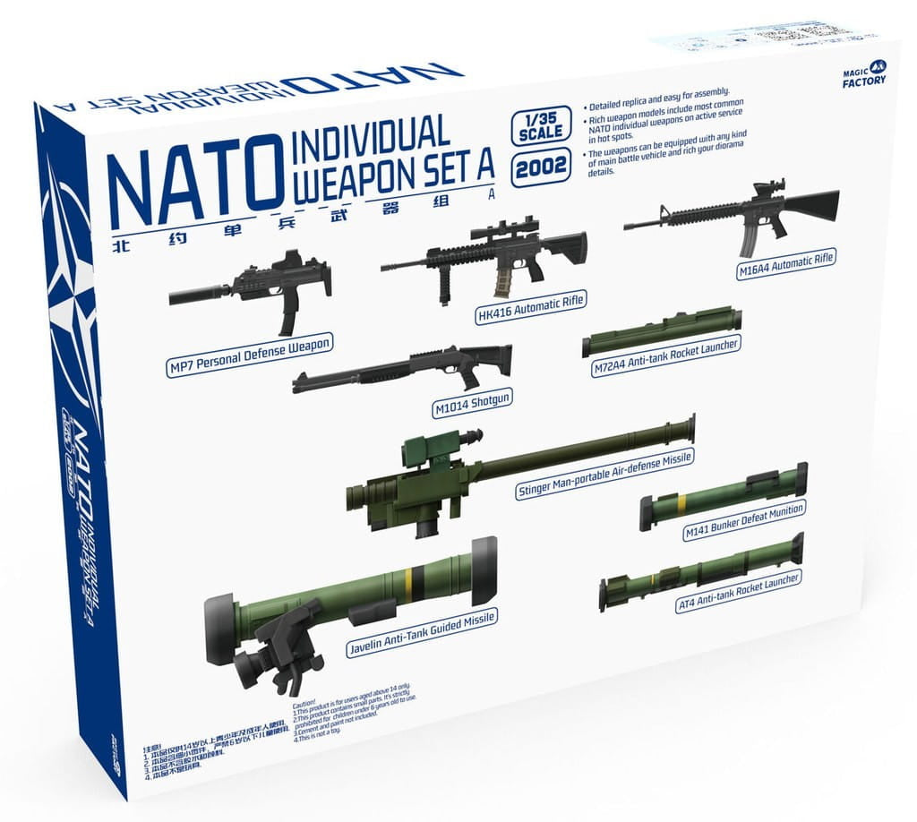 Magic Factory 1/35 Scale NATO Individual Weapon Set A 2002 Plastic Model Kit NZ Stock