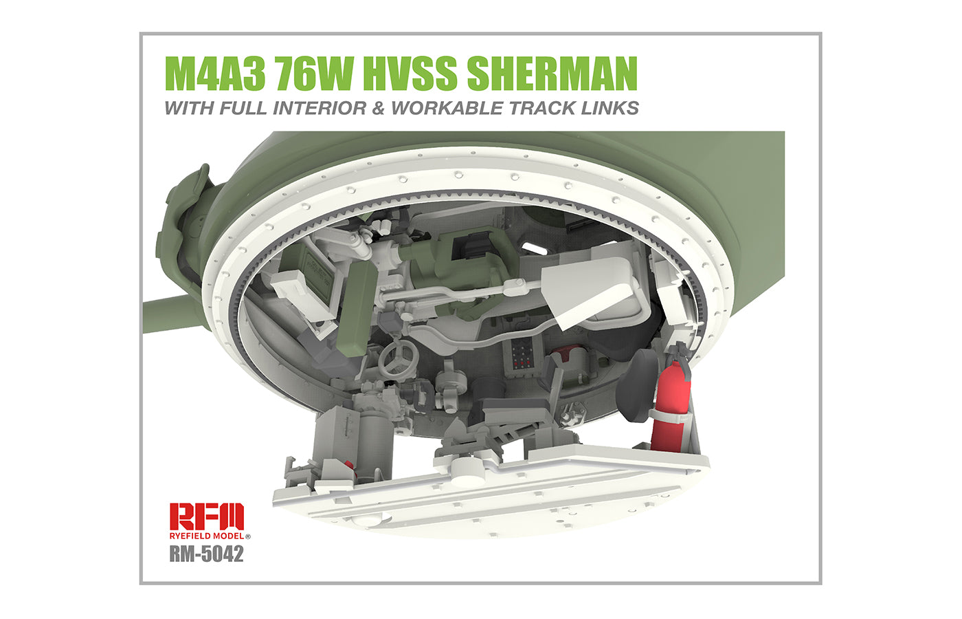RFM 1/35 M4A3 76W HVSS Sherman – Full Interior & Workable Tracks RM-5042