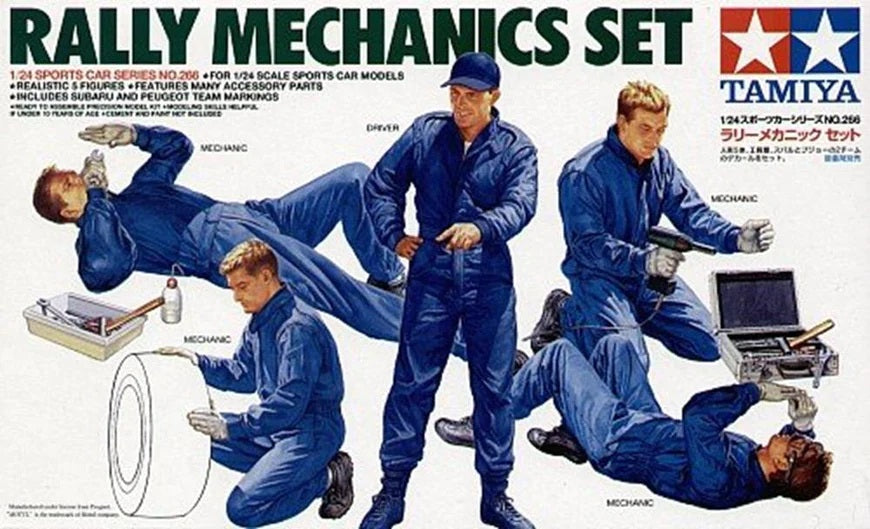 Tamiya 1/24 Scale Rally Mechanics Set Diorama Figure Model Kit 24266 NZ Stock