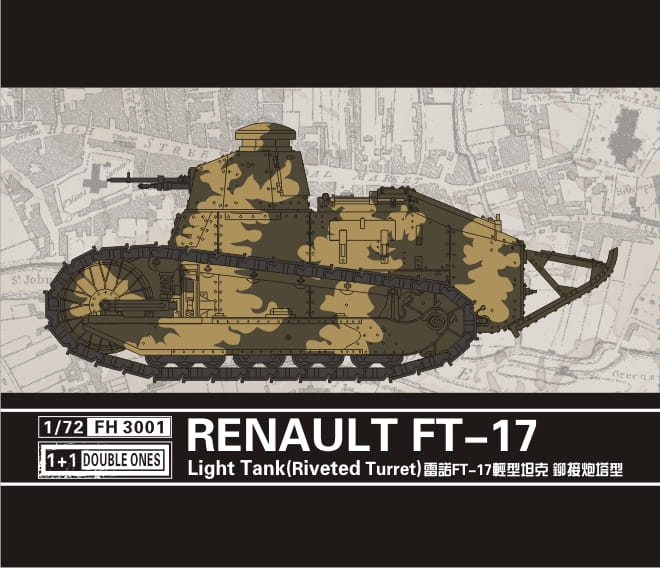 FlyHawk 1/72 Scale Renault FT Light Tank – Riveted Turret FH3001 Plastic Model Kit NZ Stock