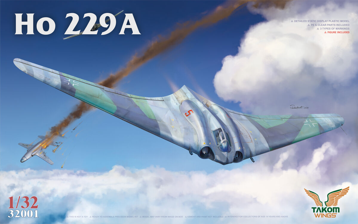 Takom Wings 1/32 Scale Ho 229A German Flying Wing Jet Aircraft Plastic Model Kit 32001 NZ Stock