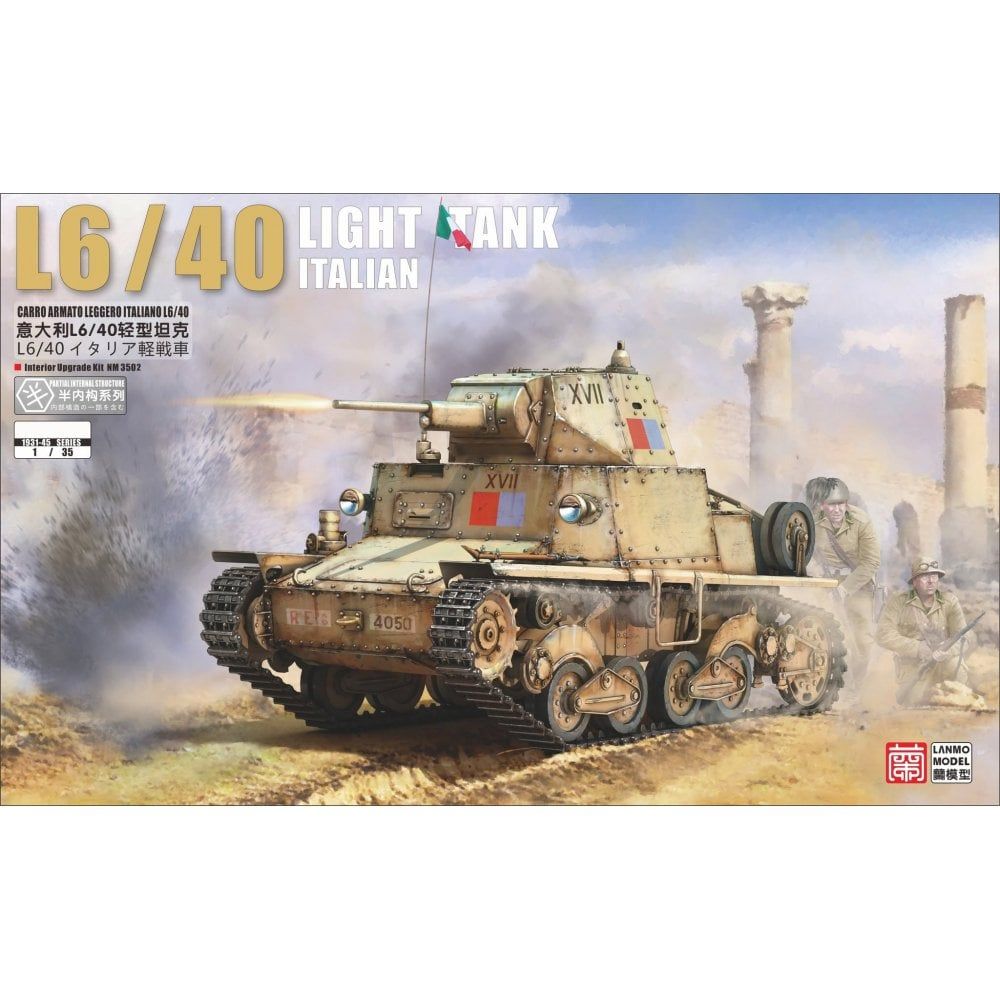 LANMO Model 1/35 Italian L6/40 Light Tank MM35009 WWII Italian Army Armoured Fighting Vehicle Plastic Model Kit NZ Stock