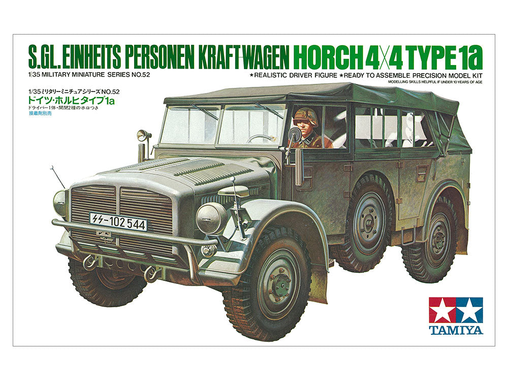Tamiya 1/35 Scale German Horch Type 1A Heavy Staff Car Plastic Model 35052 NZ Stock