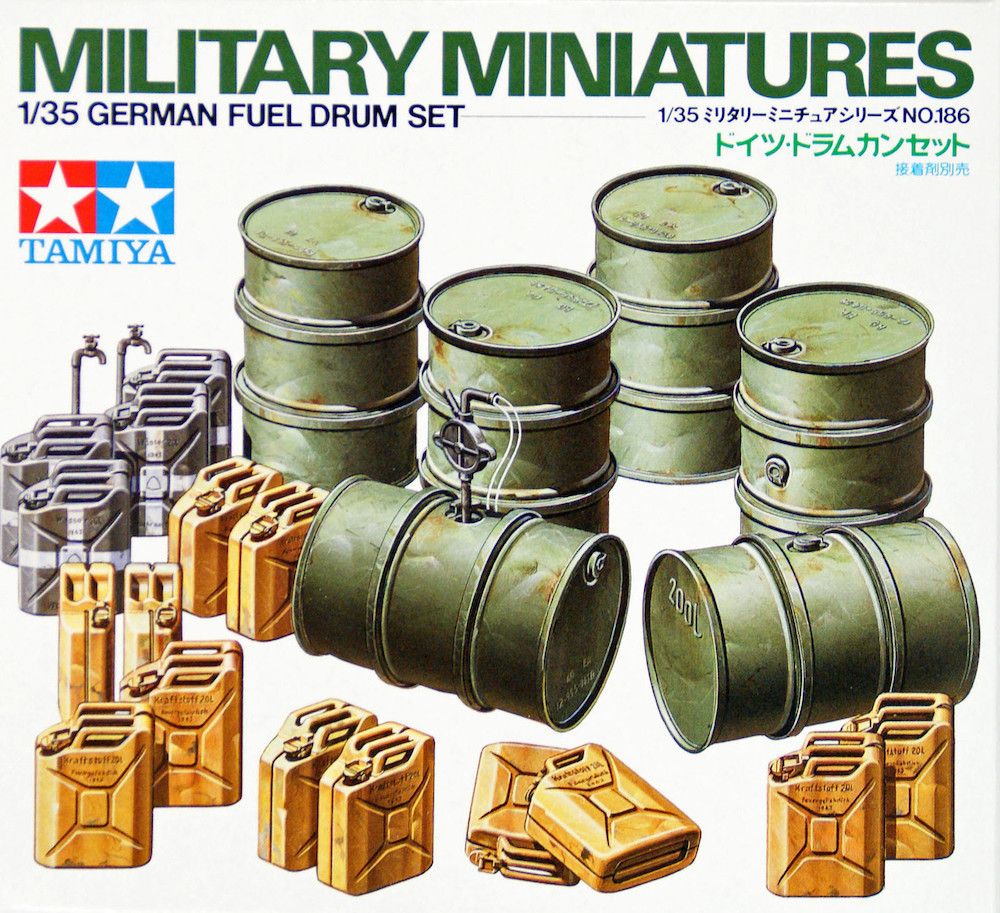 Tamiya 1/35 Scale German Fuel Drum Set Plastic Model Accessory 35186 NZ Stock