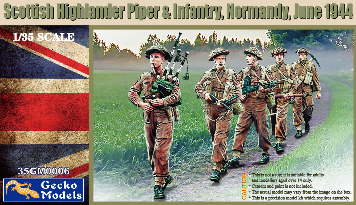 Gecko 1/35 Scottish Highlander Piper & Infantry – Kit No. 35GM0006