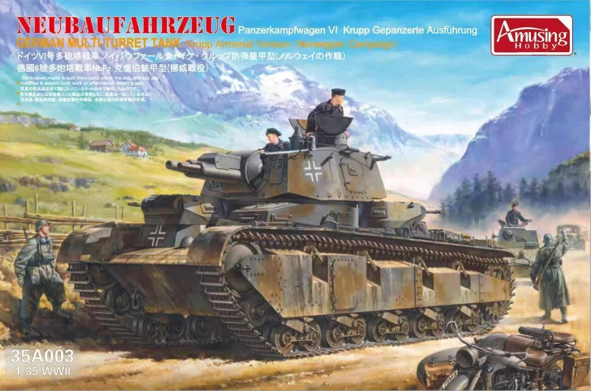 Amusing Hobby 1/35 Panzerkampfwagen VI Neubaufahrzeug Krupp Version WWII Tank Kit 35A003