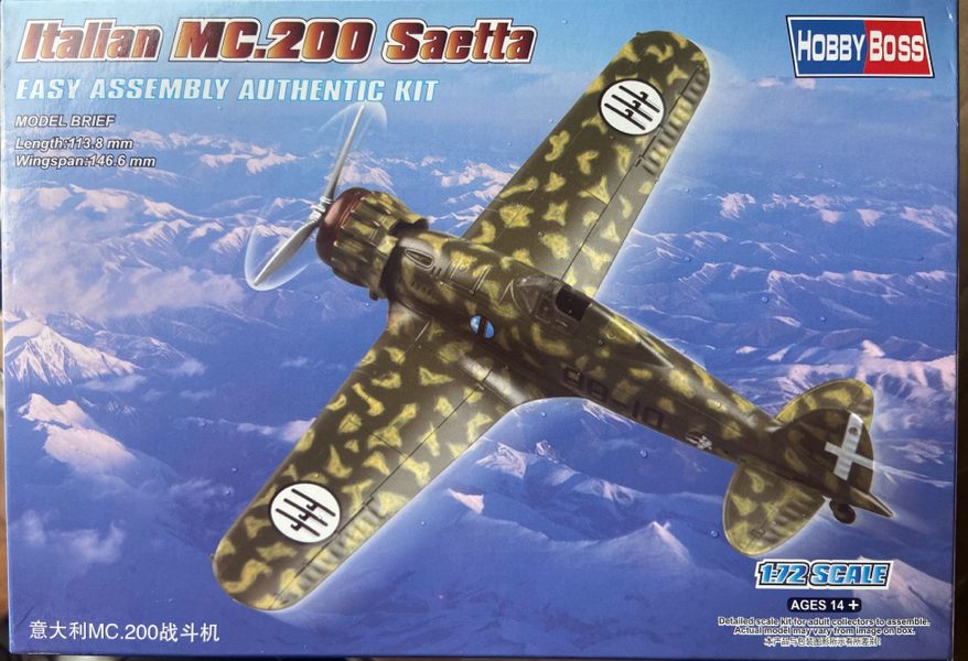 HobbyBoss 1/72 Scale MC.200 Saetta Easy Assembly Authentic Kit Italian Fighter Plastic Model 80291 NZ Stock