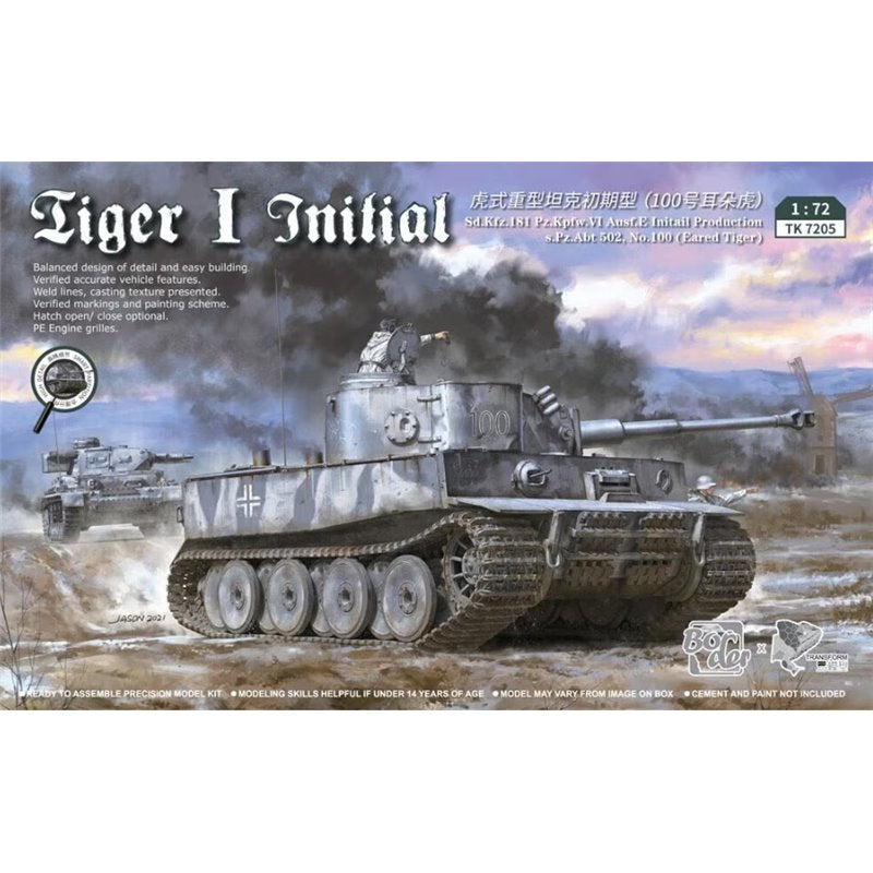 Tiger I Initial Sd.Kfz.181 Pz.pfw.VI Ausf.E No.100 Border TK 7205 1:72