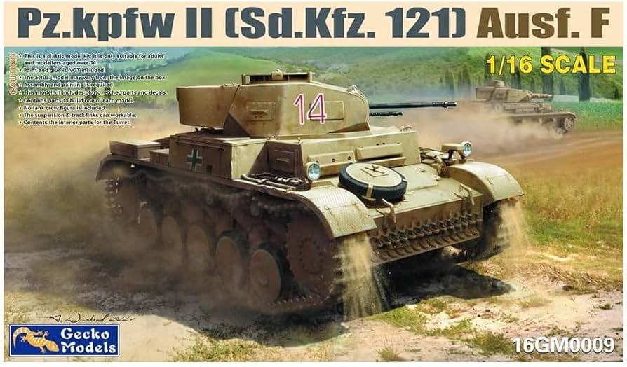 Pz.kpfw II (Sd.Kfz. 121) Ausf. F Gecko Models 16GM0009 1:16