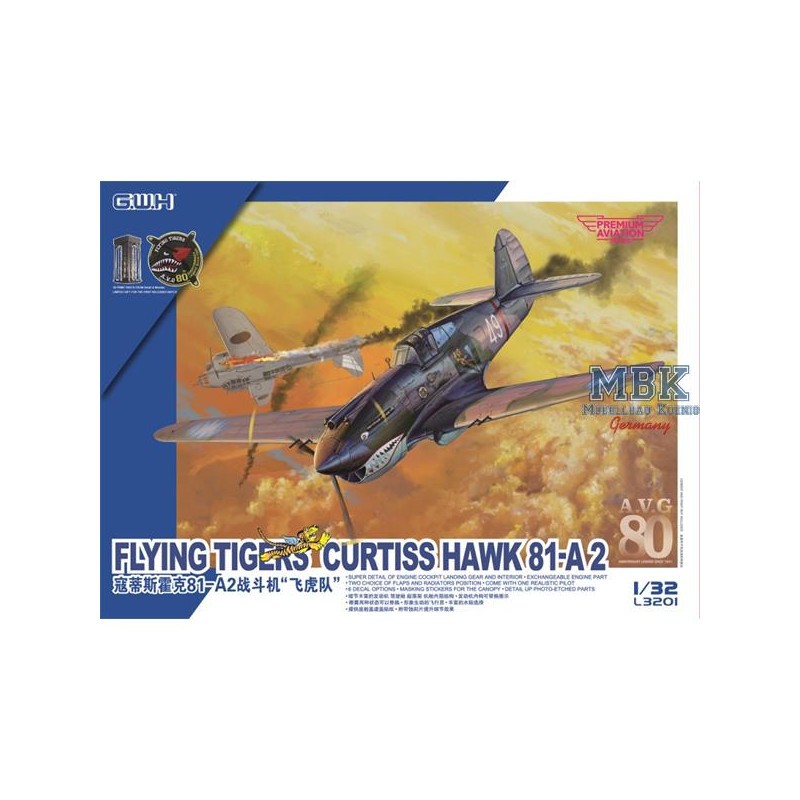 Curtiss Hawk 81-A2 "Flying Tigers" w interior Great Wall Hobby L3201 1:32