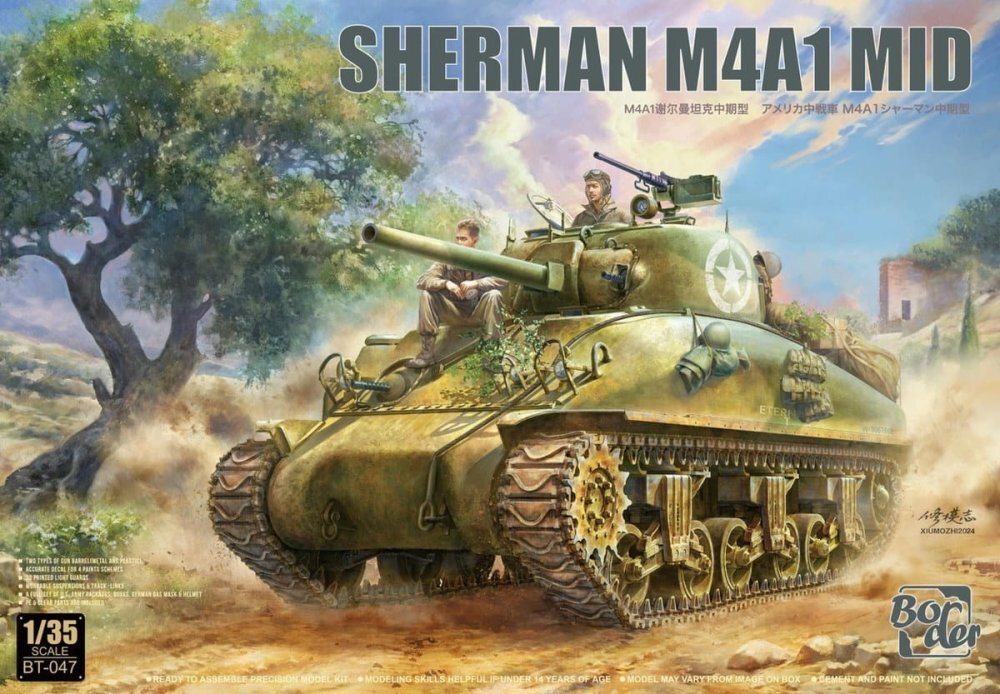 Border Model 1/35 Sherman M4A1 Mid Production – WWII U.S. Medium Tank (No. BT-047)