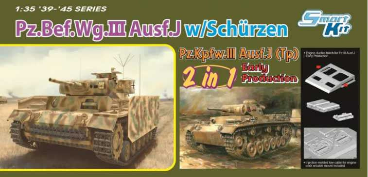 Pz.Bef.Wg.III Ausf.J / Pz.III Ausf.J (Tp) Early (2 in 1) Dragon 6628 1:35