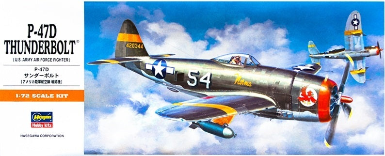 P-47D Thunderbolt US Army Air Forces Fighter Hasegawa No.00138 1:72 Scale Model Kit