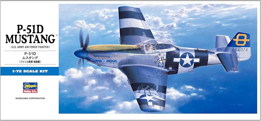 Hasegawa 1/72 Scale P-51D Mustang USAAF Fighter 01455 Plastic Model Kit