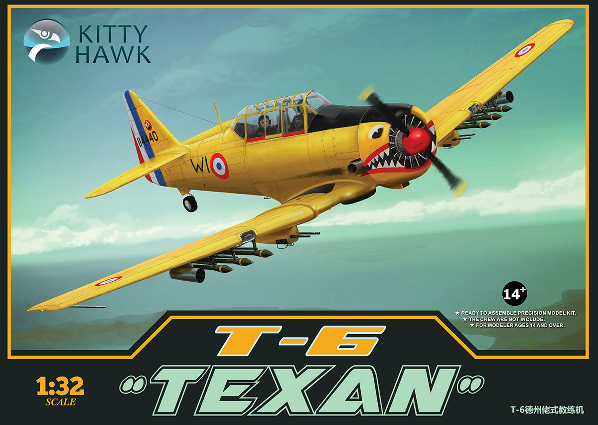 Kitty Hawk 1/32 T-6 Texan WWII Trainer Aircraft Model Kit KH32002