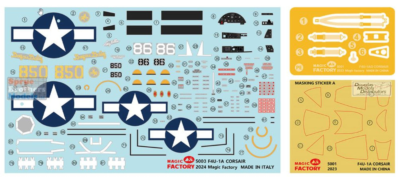Magic Factory 1/48 Scale F4U-1A Corsair Single Version 5003 Plastic Model Kit