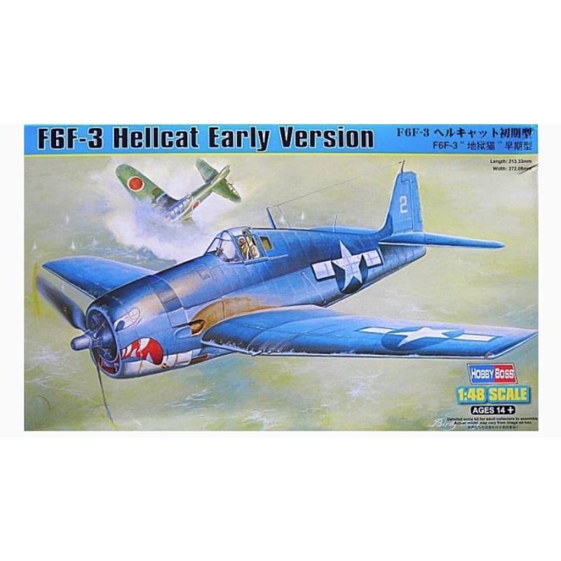 HobbyBoss 1/48 F6F-3 Hellcat Early Version Model Kit (No. 80338)