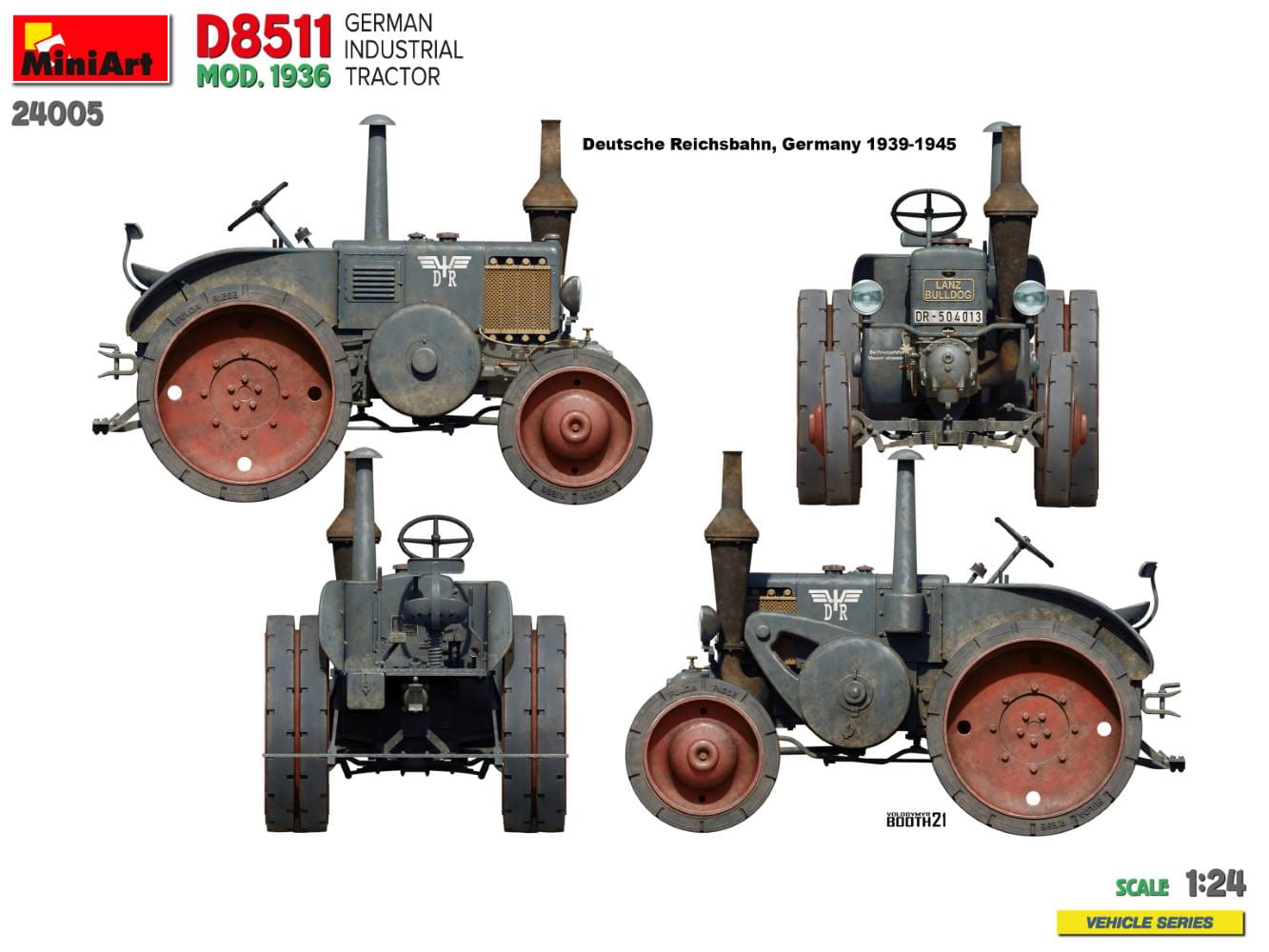 Miniart 24005 - 1:24 D8511 Mod. 1936 German Industrial Tractor