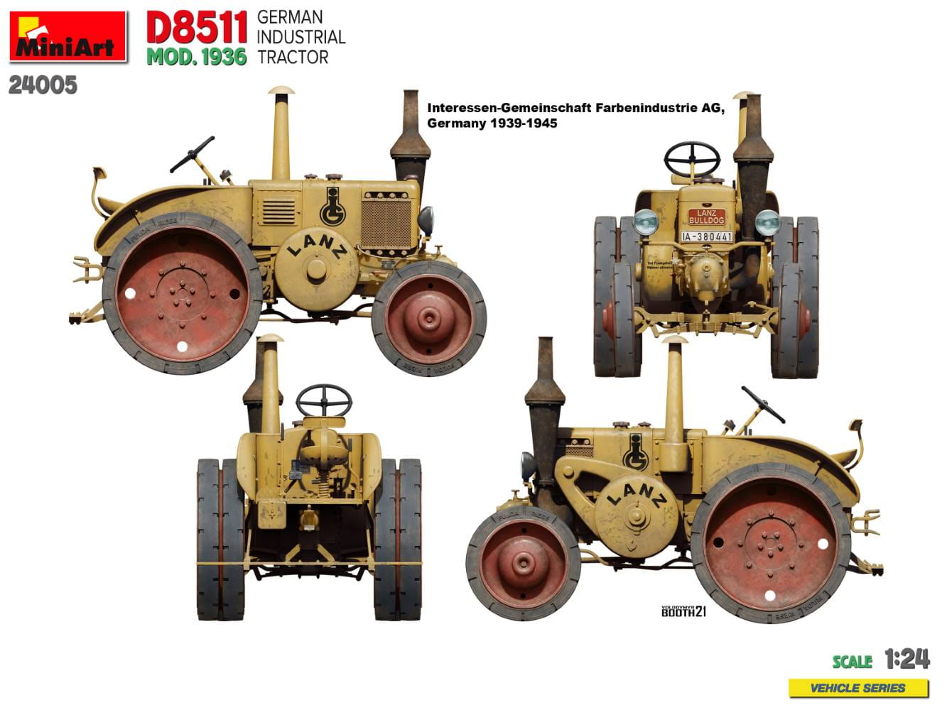 Miniart 24005 - 1:24 D8511 Mod. 1936 German Industrial Tractor