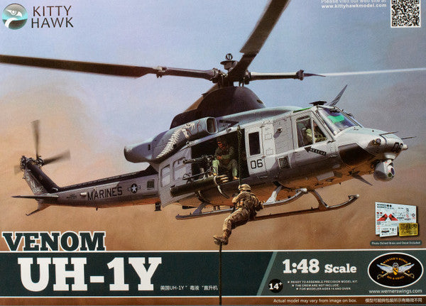 Kitty Hawk 1/48 UH-1Y Venom Utility Helicopter Model Kit KH80124