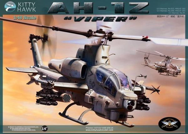 Kitty Hawk 1/48 AH-1Z Viper Attack Helicopter Model Kit KH80125