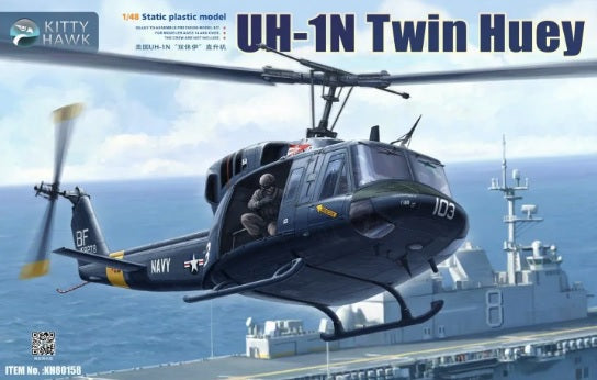 Kitty Hawk 1/48 UH-1N Twin Huey Utility Helicopter Model Kit KH80158