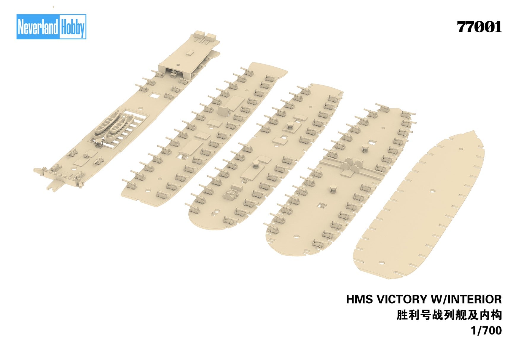 Neverland Hobby 1/700 HMS Victory w/Interior Model Kit – Standard Edition (No. N77001)