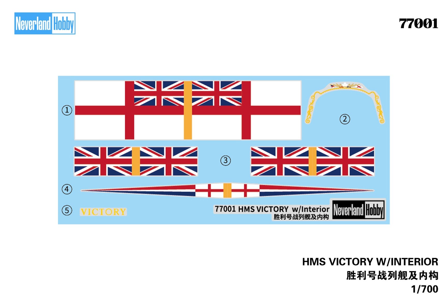 Neverland Hobby 1/700 HMS Victory w/Interior Model Kit – Standard Edition (No. N77001)