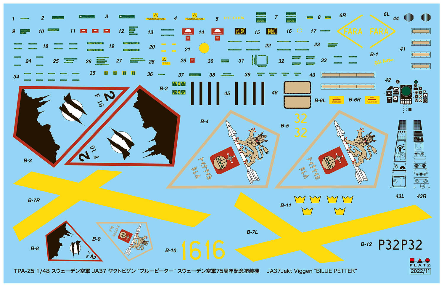 1/48 Swedish JA37 Jaktovigen Blue Peter Swedish Painting Machine