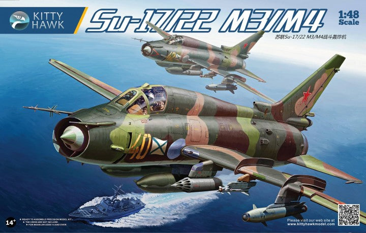 Kitty Hawk 1/48 Su-17 M3/M4 Fitter Jet Fighter-Bomber Model Kit KH80144
