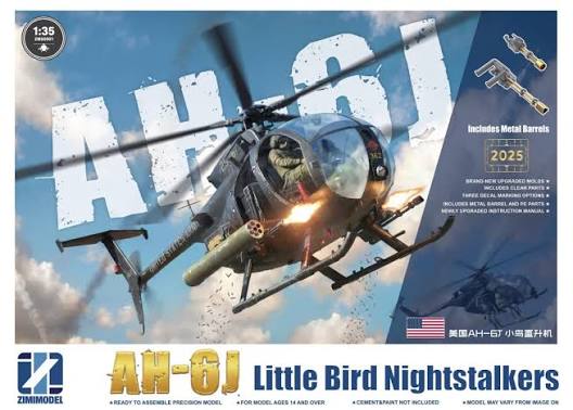Zimi Model 1/35 AH-6J Little Bird Night Stalkers ZM50001 Helicopter Model Kit NZ Stock