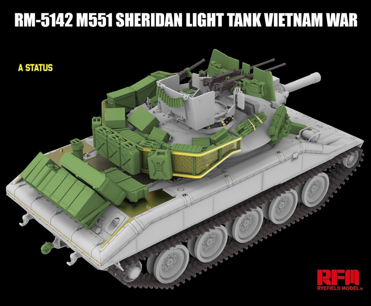 Rye Field Model 1/35 Scale M551 Sheridan Light Tank Vietnam War RM-5142 Plastic Model Kit NZ Stock