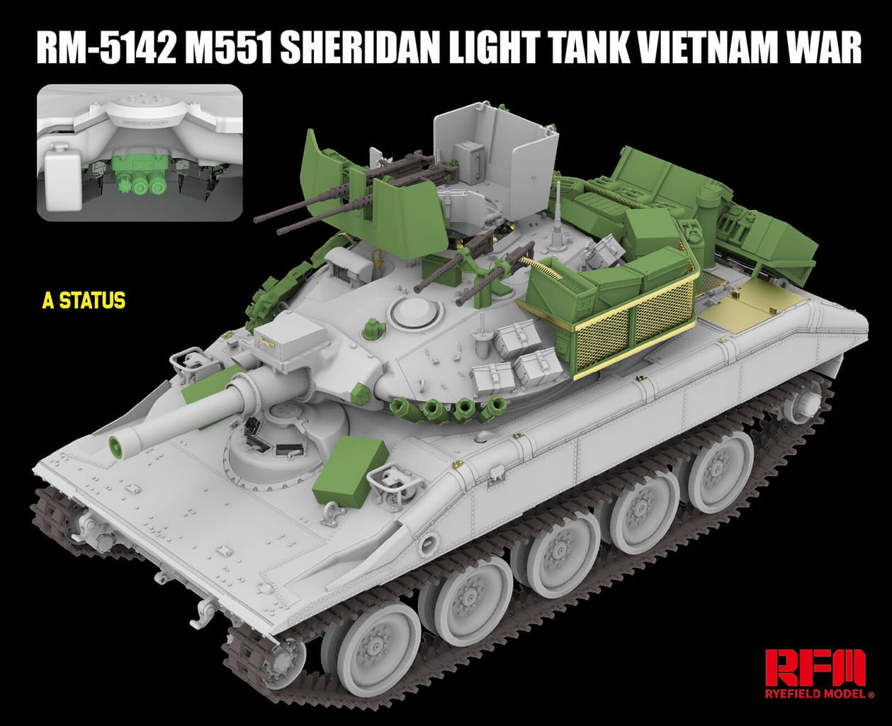 Rye Field Model 1/35 Scale M551 Sheridan Light Tank Vietnam War RM-5142 Plastic Model Kit NZ Stock