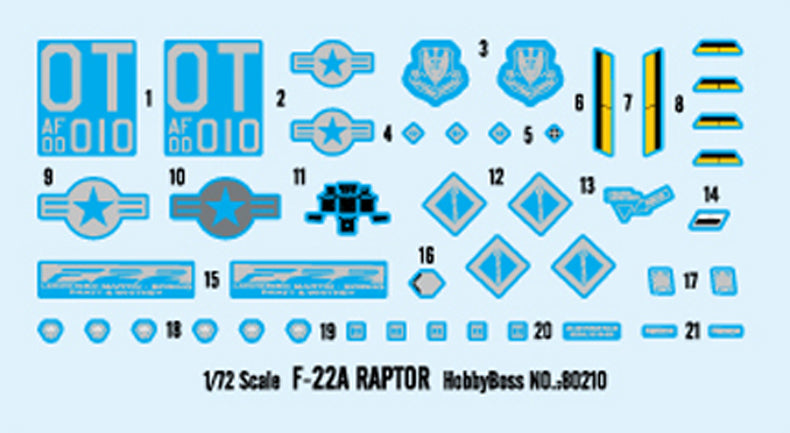 HobbyBoss 1/72 Scale F-22 Raptor Plastic Model Kit 80210