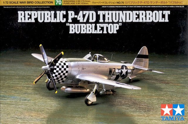 Tamiya 1/72 Scale Republic P-47D Thunderbolt “Bubbletop” Plastic Model 60770 NZ Stock