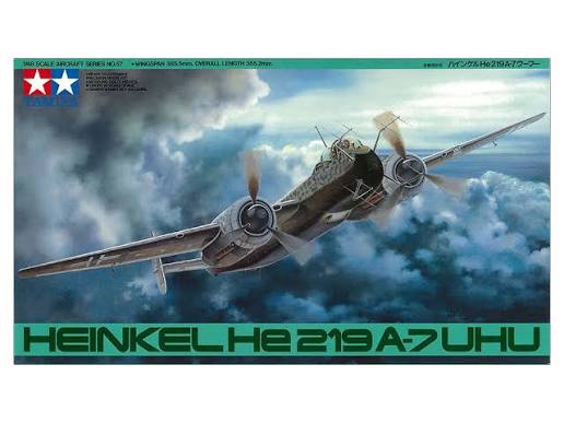 Tamiya 1/48 Heinkel He 219 A-7 Uhu 61057 WWII German Luftwaffe Night Fighter Aircraft Model Kit NZ Stock