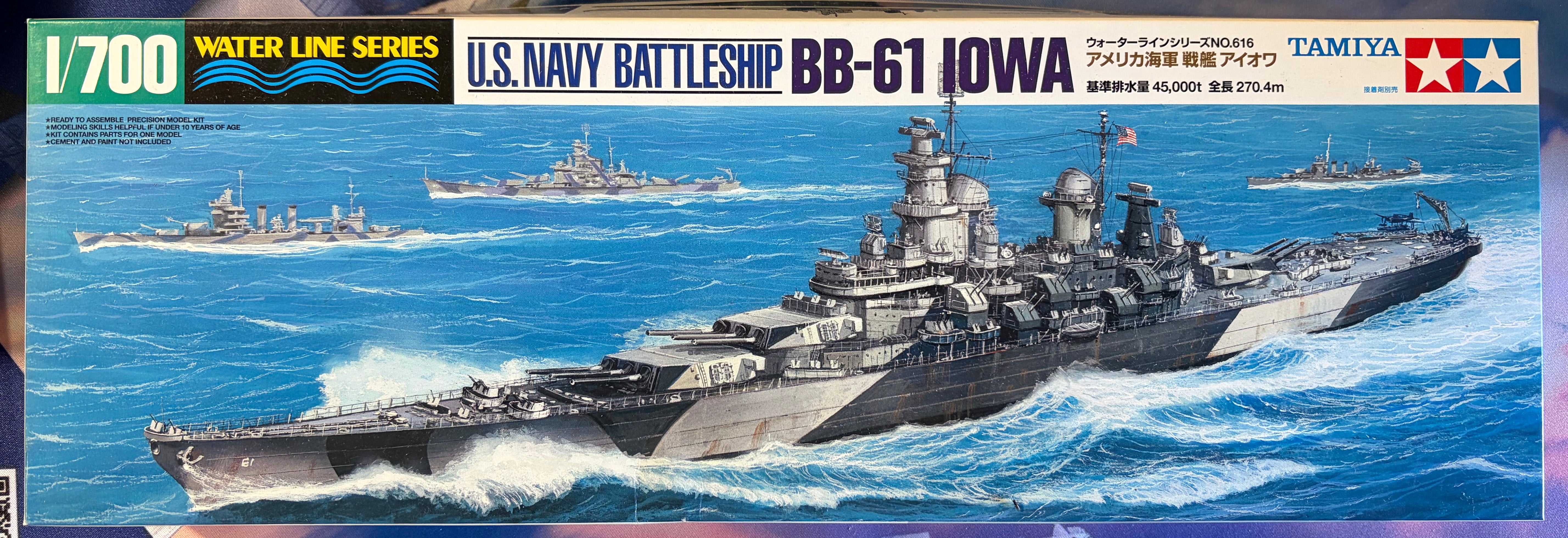 Tamiya 1/700 USS Iowa BB-61 Water Line Series Battleship 31616 Plastic Model Kit NZ Stock