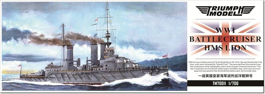 Triumph Model 1/700 Scale HMS Lion WWI Battlecruiser Plastic Model TM70011 NZ Stock